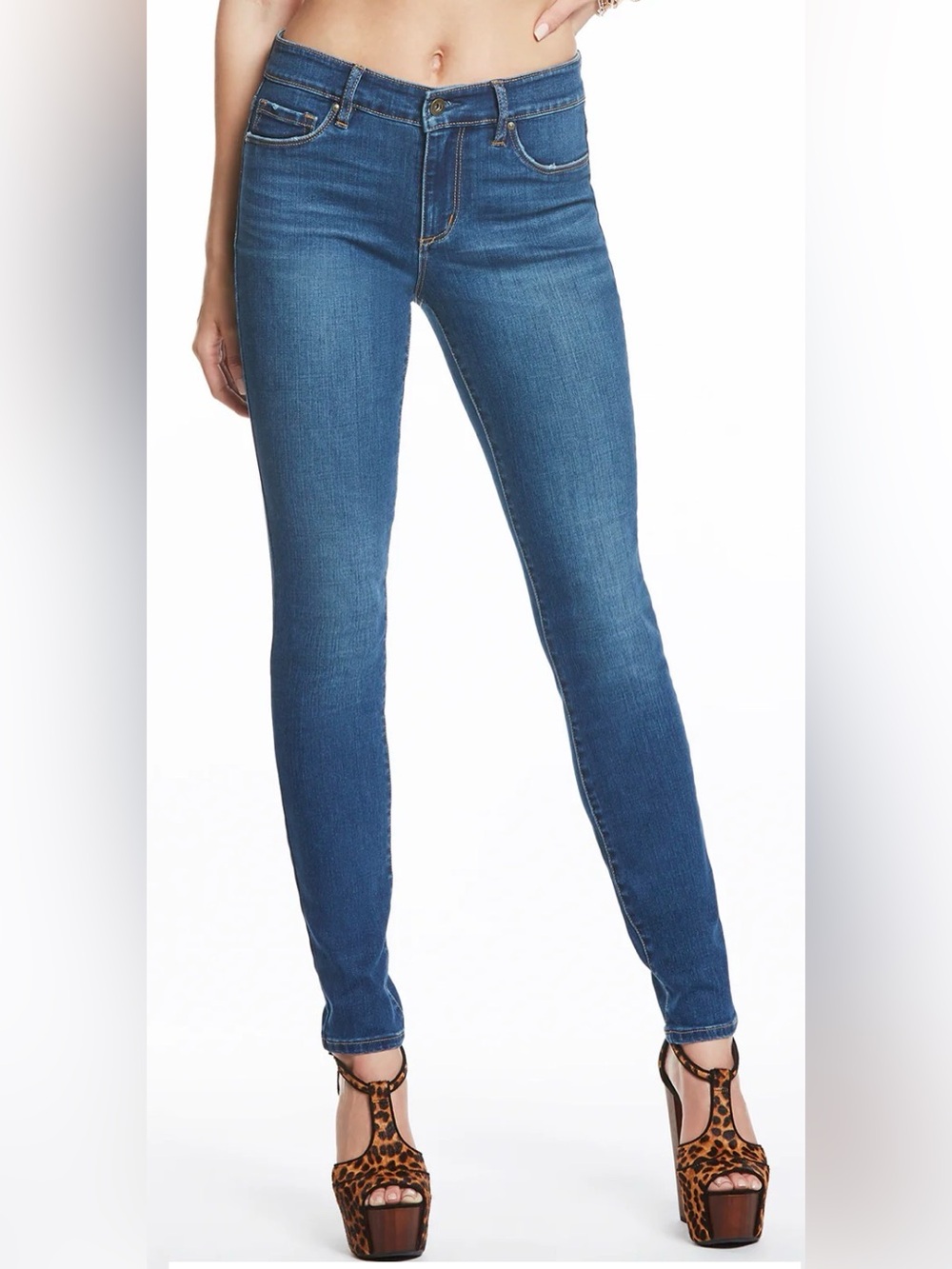 Jessica Simpson Kiss Me Ankle Skinny Stretchy Distressed Jeans